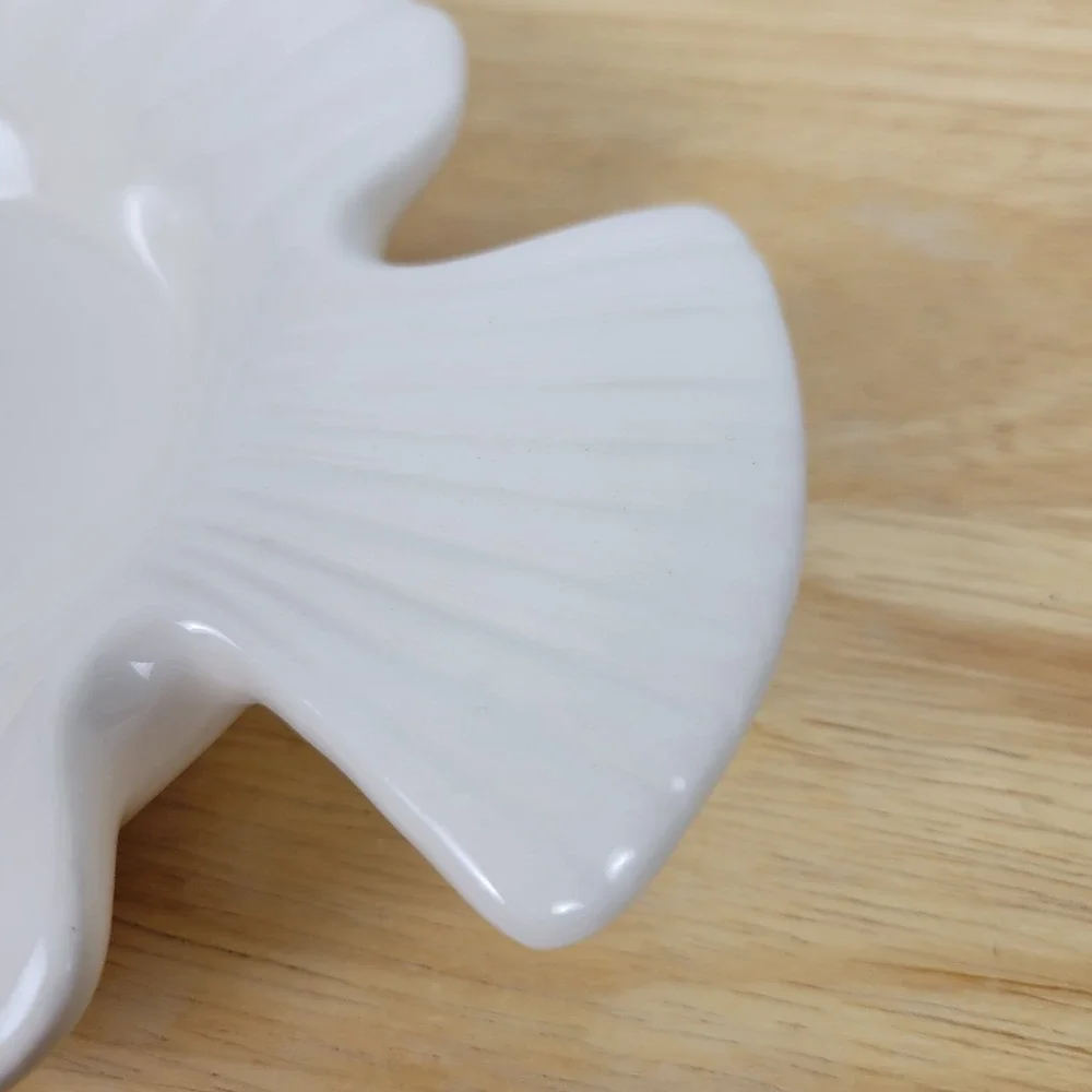 Vintage Fish Shaped Ceramic Trinket Dish White‎ 7.5